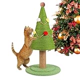 ETUCYNG Weihnachtsbaum Katze Kratzbaum, Cartoon Katze Kratzbaum, Katze Entspannung Werkzeug Ästhetische Baum Ornamente Niedliches Haustier Engagement Spielzeug für Kätzchen Indoor Katzen