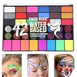 42 Farben Leuchtend Lidschatten Palette,Neon Lidschatten Palette Hochpigmentiertes Augen Schminkpalette, Glitter Lidschatten Make Up Palette Für Weihnachts Halloween Karnevalsparty