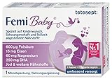 tetesept Femi Baby – 16 Nährstoffe für Kinderwunsch, Schwangerschaft & Stillzeit – mit Folsäure, Eisen, Jod + DHA – 1 x Monatspackung à 30 Tabletten + 30 Kapseln