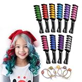 Magicat Haarkreide für Mädchen Deluxe Set 2026 I 10 Farben & 5 Haargummis I Kinder Haarfarbe auswaschbar, Kinderschminke Fasching & Schminke Karneval, Faschingsschminke Kinder, Haarschmuck Karneval
