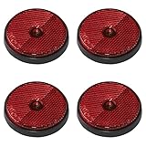4 Stück Rückstrahler rot rund Anhänger Katzenauge Reflektor LKW Wohnwagen PKW 60mm
