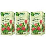 Herbapol Grüner Tee mit Himbeere 60 Teebeutel - Grüntee im Beutel aromatisierter