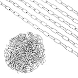 CHUENKUK Edelstahlkette Meterware 10m, 304 Edelstahl Kette 1,2mm, Stahlkette Metallkette Edelstahlkette zum Aufhänge, Gliederkette Rundgliederkette Absperrkette, Max Belastung 80kg