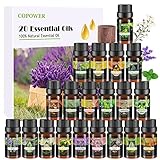 Ätherische Öle Set, COPOWER Aroma Diffuser Öl, 100% Naturrein Geschenkset Duftöle für Diffuser, Humidifier, Massage - Lavendel, Eukalyptus, Weihrauch, Zitronengras, Bergamotte etc. (200ml)