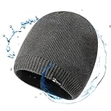 TOP-EX XL/XXL wasserdichte Merino Beanie Mütze Herren, Wolle Wintermütze Damen Warm Fleece Strickmuetze Atmungsaktive Outdoor Skimütze 94609_Grau X-Large