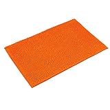 PANA® Chenille Badematte (50x80cm) • Mikrofaser Badematte • rutschfest & Waschbar • Badteppich, Badvorleger, Duschmatte, Duschvorleger • Weicher Badezimmerteppich Chenille • Farbe: Orange