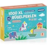 Smowo® Große 10mm Bügelperlen 1000 Stück für Kinder ab 3 Jahren - 6 Pastell Farben XL Steckperlen - Kreatives Perlenset