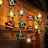 Weihnachtskugel-Lichterkette – LED-Weihnachtsbaum- in leuchtenden Farben, festliche Beleuchtung für drinnen und draußen, Urlaub, Party, Fenster, Wand, Tür, Kamin, Treppengeländer