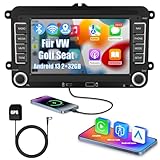 Ledio Bluetooth Autoradio mit Bildschirm für VW Golf 5 6 T5 Polo 6r Caddy Passat Touran Seat, Auto Radio mit Navi WLAN FM/AM Dab Radio, Apple Carplay Android Auto Mirrorlink 2Din 7 Zoll Android 14 GPS