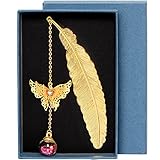 UpUDo Metall Lesezeichen, Feder Schmetterling für Geburtstags Geschenk, Buchliebhaber, Leser, Lehrer, Frauen, Mutter, Freunde, Studenten