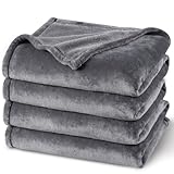 PHF Kuscheldecke Flauschig Fleecedecke 150x200cm - Oeko-Tex Weich Warm Wohndecke, Decke Blanket für Couch Sofa Bett, Tagesdecken & Kuscheldecken, Sofa überwurfdecke, Grau