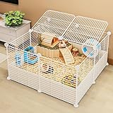 Verschlüsselter Meerschweinchenkäfig, Hasenkäfig, Hasenlaufstall, Metalldraht, Kleintier-Laufstall, mit erhöhtem Innensteg