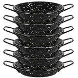 Menax - Paella Pfanne Mini - Stahl Antihaftbeschichtet - Schwarz - Set 6 - Ø 16 cm - 1 Portionen