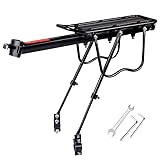 2MM-Service H022B - Fahrrad gepäckträger Sattelstützgepäckträger für max 50Kg Komplett aus Aluminium Rücklichthalter Reflektor Flankenschutz Einstellbare Fahrradrücksitz