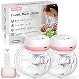 Jheppbay Milchpumpe Elektrisch Tragbar Freihändig - mit 3 Modi und 12 Stufen Elektrisch Milchpumpe, 50% HöHere Milchleistung mit BPA-Frei Silikon BlüTenblatt Design (Rosa, 2er-Pack)