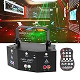 Disco-Licht, RGB-LED-Projektor, Soundaktiviert, Stroboskop-Effekt und Lichtstrahl, Bühnenlicht DMX512, ideal für Partys, DJ und Veranstaltungen, professionelles Partylicht