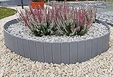 KAGM Beetumrandung Beeteinfassung Rasenkante Baumring Gartenpalisade [6,00 /Meter] | Grau