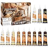 Laminat Reparaturset, Parkett Reparaturset, 12 Farben Holz Reparaturset, Holzreparaturmasse Reparatur von Rissen, Kratzern, Verfärbungen für Boden, Holzschrank, Tür, Holzmöbel, Tischoberflächen