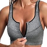 Generisch Sport BH Weiss Damen Sport BH Damen Frontreißverschluss Push Up Starker Halt BHS ohne Bügel Große Größen Seamless Vollschalen Bügelloser Nahtloser Bequem Bustier Atmungsaktiv Bralette