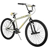 Hiland 24 Zoll BMX Fahrrad für Jungen und Mädchen, Freestyle BMX Fahrrad für Herren Damen Grau