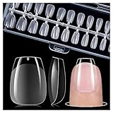 Gelike ec Extra Kurze Weiches Gel Nagelspitzen 240pcs Vollständige Abdeckung Vorpoliertes Künstliche Nägel Tips PMMA-Harz Klares für Nageldesign Art DIY Salon,XS Short Coffin 12 Größen