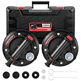 2er Set Saugheber Fliesen, 8'' 200mm Glassauger, 220 kg Robuste Plattenheber, Professioneller Fliesen Saugheber mit Tragbarem Werkzeugkasten für Glas, Laminat, Fliesen, Marmor