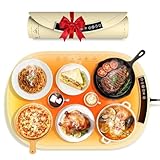 MQFORU Warmhalteplatte für Speisen, Silikon Speisenwärmer Buffetwärmer, Wärmeplatte Essen mit 7 Temperatureinstellungen, 4-Stunden-Timer & Sicherheitssperre, Öl- und Fettbeständig