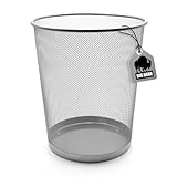 BigDean Papierkorb Mülleimer Büro silber 20L Draht – vielseitiger Mülleimer