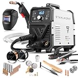 STAHLWERK Schweißgerät MIG/MAG 160 M – Vollausstattung – kompakter 5-in-1-Kombi-Inverter mit 160 A für MIG/MAG, FLUX (Fülldrahtschweißen), MMA/E-Hand (ARC) & Lift-TIG (DC), nur 6,8 kg, Hotstart