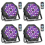 LED Par Strahler Bühnenlicht Partylicht RGB Discolicht Scheinwerfer Beleuchtung Moving Head für Stage DJ Party Show Halloween Weihnachten, 4er Set