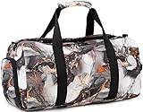 Sport Gym Duffle Reisetasche für Herren Frauen Reisetasche mit Schuhfach, Nasstasche, B-Marmor schwarz, 19.7'x9.5'x9.9'