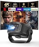 Magcubic Mini Beamer 4K, 360°+35° Foldable Split Projector, 260 ANSI Wi-Fi 6 und Bluetooth 5.4, Automatische Trapezkorrektur und Manueller Fokus für Heimkino