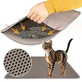 Katzenklo Matte 60 x 45 cm Wasserdicht, Rutschfest, Leicht zu Reinigen, Weiches EVA-Material - Katzenstreu Matte