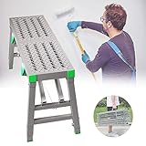 IvyLoutish Klappbares Gerüst, tragbar, Stahl, Arbeitsbühne, Schweißgerüst, Turm, Leiter, Hocker, Bank zum Waschen von Fahrzeugen, Fensterputzen, Dekorieren, 400 kg maximale Belastung, A-180 x 40 cm