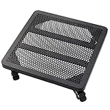 MBNKMEBU Großer Pflanzkorb aus Metall mit Rädern, quadratisch, robust, aus Metall, schmiedeeiserne Pflanzenwagen für drinnen und draußen, Pflanzenwagen mit Rädern, Nero, 25,4 cm