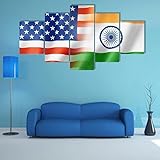 5 Teile Gemischte USA Indische Flagge Malerei Tuch Plakat Wanddekoration, Wandkunst Druckset (Rahmenlos)