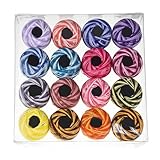 Gemischtes Häkelgarn, mehrfarbiges Häkelgarn, 16 Rollen Stickgarn in verschiedenen Farbverläufen, Mehrzweck-Nähgarn für Industriemaschinen und Handnähen.