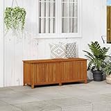 Iiaky Gartenbox Massivholz Aufbewharungsbox mit Deckel Kissenbox Auflagenbox Gartentruhe Kissentruhe-150 x 50 x 58 cm