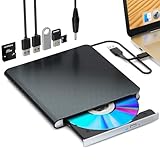 Externes Blu-ray Laufwerk Blu-ray Laufwerk BD/DVD Player Lesen/Schreiben Tragbares Blu-ray Laufwerk USB 3.0 und Typ-C DVD/BD Recorder Ultra High Definition Blu-ray Recorder für Windows 7/8/10/11/MacOS