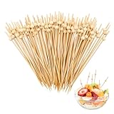 Zikenis 100 Stück Cocktailspieße,Spiesse für Snacks Set,12cm Cocktail Sticks,Obstspieße,Cocktail Zubehör,Spieße Fingerfood Kinder,für Barbecue,Geburtstag,Hochzeit,Party(Holzperlen)