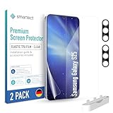 smartect TPU Schutzfolie [2 + 2 Stück] kompatibel mit Samsung Galaxy S25, DISPLAY + KAMERA, Bedeckt das ganze Display, Bildschirmschutz Blasenfrei, Displayschutzfolie Anti Fingerabdruck
