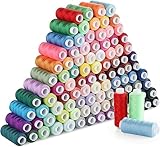 ilauke Nähgarn Set Mit 100 Farben Hochwertiger Nähgarn aus Polyester, Einweg, Nähzeug-Set, 250 Yard/Rollen