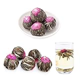 Blooming Tea Teekugeln, einzeln versiegelt, 10 Stück, handgebunden, natürliche grüne Teeblätter und essbare Blumen