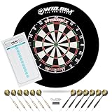 WIN.MAX Dartscheibe Kork Dartscheibe mit Pfeilen Offizielles Steeldartscheibe Dartscheibe Steeldart Dartscheibe Set 12 Dartpfeile Metallspitze,24 Flights (Dartscheibe mit Schutzring)