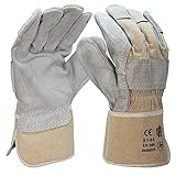 1, 5, 10, 15, 20 Paar Arbeitshandschuhe Leder Herren Damen robuste Lederhandschuhe Montage Schutzhandschuhe EN 388 Handschuhe Gartenhandschuhe Montagehandschuhe Rindkernspaltleder Gr. 10