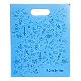 Step by Step Heftbox mit Tragegriff, Blau, für Hefte und Schnellhefter, DIN A4, Fach für Lineal, mit Tragegriff, platzsparend, 4 Fächer