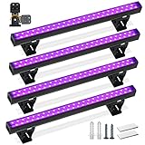 Barrina Schwarzlicht UV LED Bar, 10W 28cm USB Schwarzer Lichtbalken, Verstellbare Schwarzlichtlampe für Party, Körperfarben Halloween Dekorationen, Tragbare UV LED Schwarzlicht für Schlafzimmer, 4er