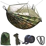Camping Hängematte mit Moskitonetz, Uplayteck Tragbare Doppel- / Einzelreisehängematte Insektennetz 210D Nylon Hängematte Schaukel für Hinterhof, Garten, Camping, Rucksackreisen, Überleben Reisen