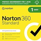 Norton 360 Standard 2025 | 1 Gerät | 1 Jahr | Aktivierungscode per Email