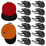 FYting Kappenhalter,12 Stück Cap Halter,Cap Regal,Selbstklebender Nahtloser Huthaken, Cap Halterung Wand, Huthaken Zur Wandmontage FüR Baseballkappen, WellensittichhüTe, SonnenhüTe(Schwarz)